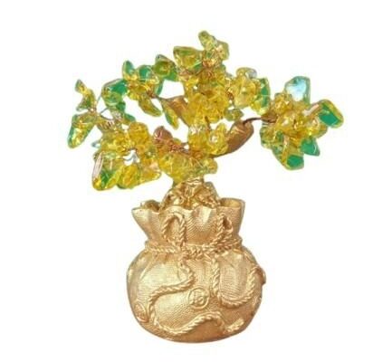 Gold Ingot Base Gemstone Tree