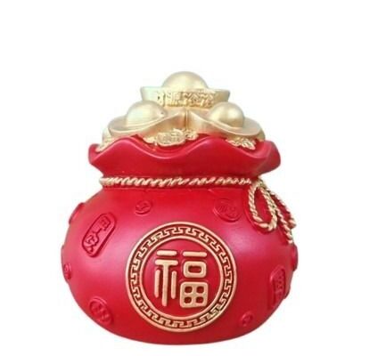 Red Lucky Money Bag with Gold Ingots