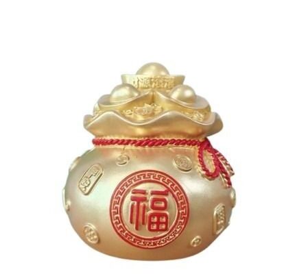Metallic Gold Fu Character Treasure Bag